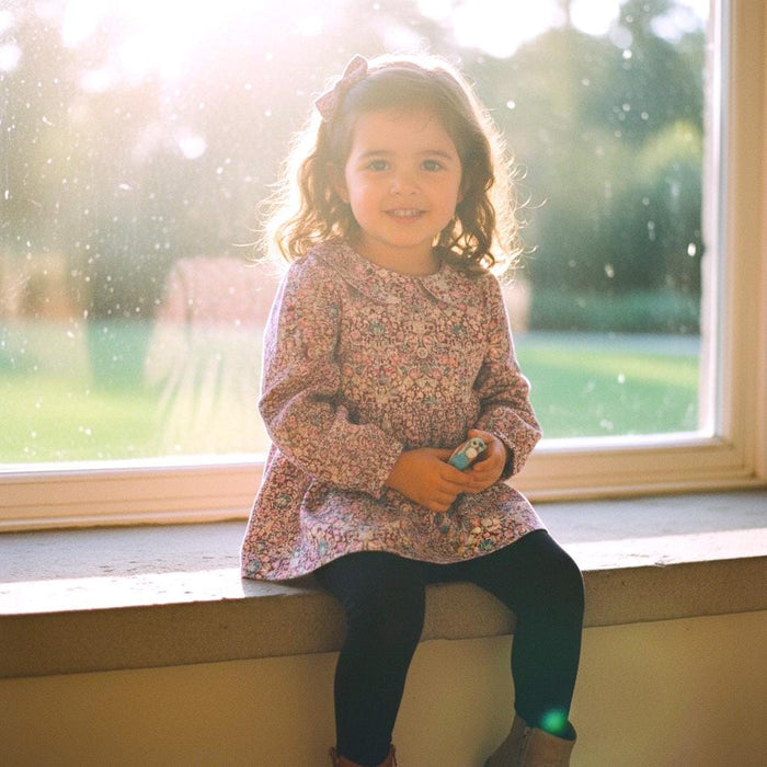 Peter Pan Collar Liberty Girl Blouse: Long Sleeve, Cotton Floral Print