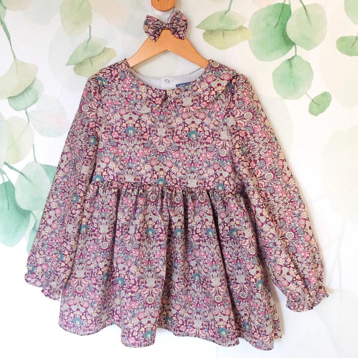 Peter Pan Collar Liberty Girl Blouse: Long Sleeve, Cotton Floral Print