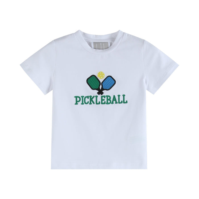 Pickleball T-Shirt and Green Gingham Shorts Set - Lil Cactus