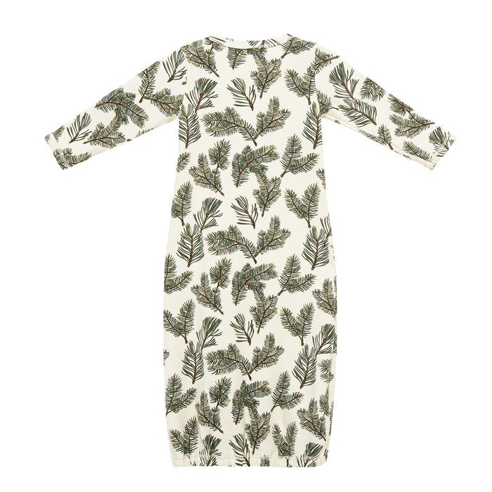 Pine Brushed Newborn Gown & Hat Set - Babies in Bloom