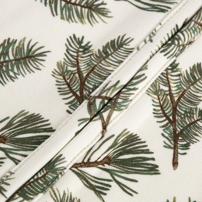 Pine Brushed Zipper Footed Romper