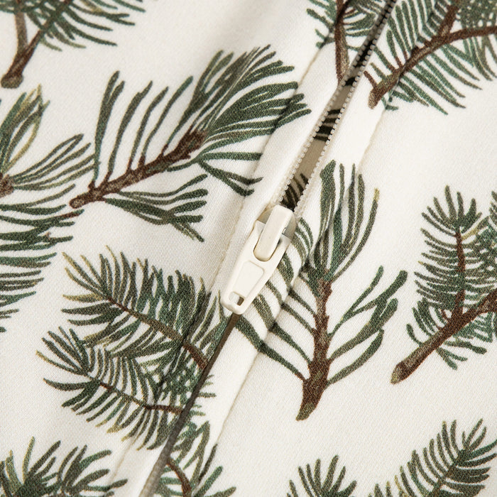 Pine Brushed Zipper Pajama