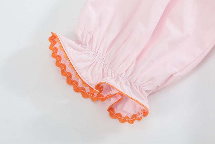Pink and Orange Gingham Boo Smocked Bishop Dress - Lil Cactus