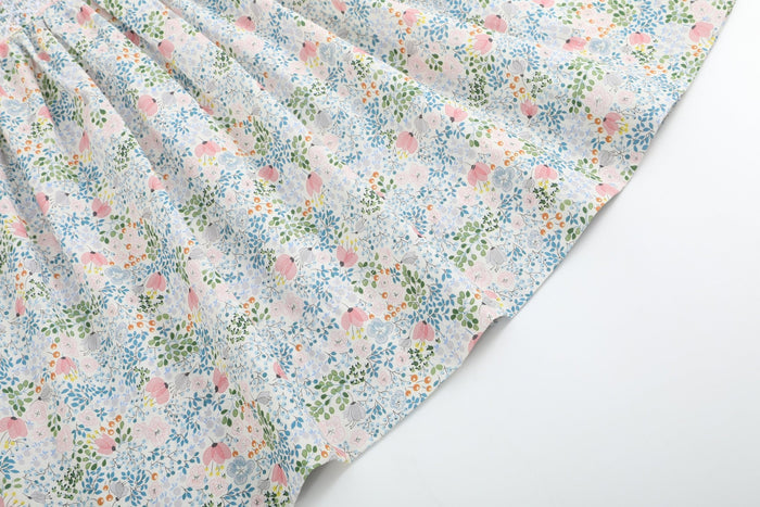 Pink Floral Print Smocked Flutter Dress - Lil Cactus
