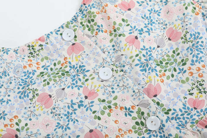 Pink Floral Print Smocked Futter Romper - Lil Cactus