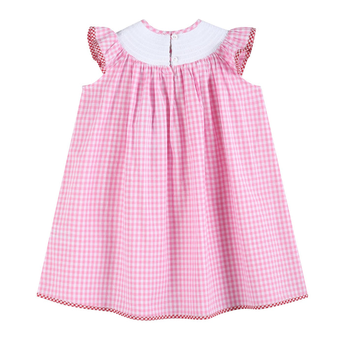 Pink Gingham Crawfish Smocked Bishop Dress - Lil Cactus