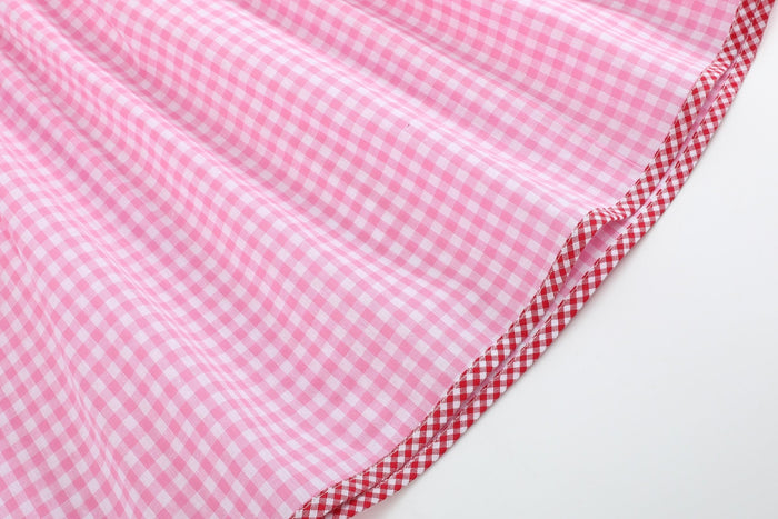 Pink Gingham Crawfish Smocked Bishop Dress - Lil Cactus