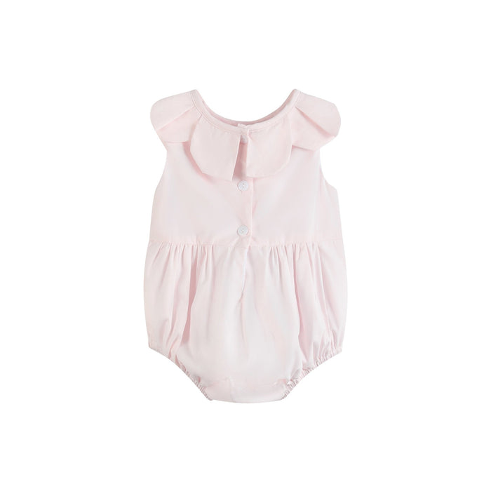 Pink Petal Collared Smocked Bubble Romper - Lil Cactus