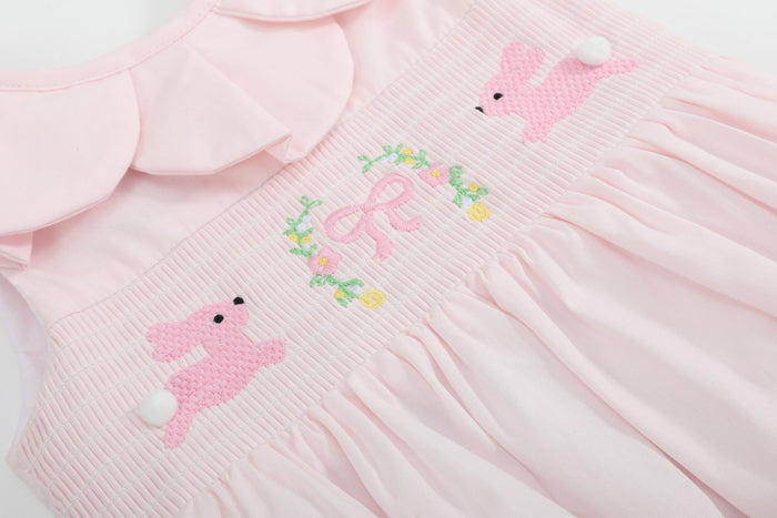 Pink Petal Collared Smocked Bubble Romper - Lil Cactus