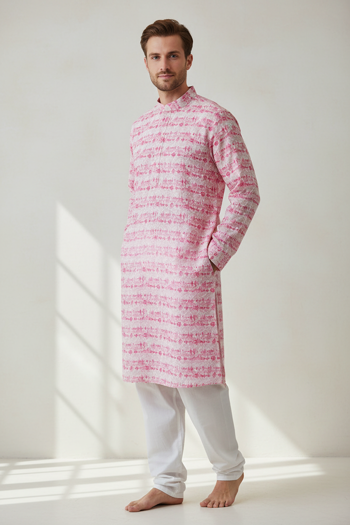 Pink Water Sequin Kurta
