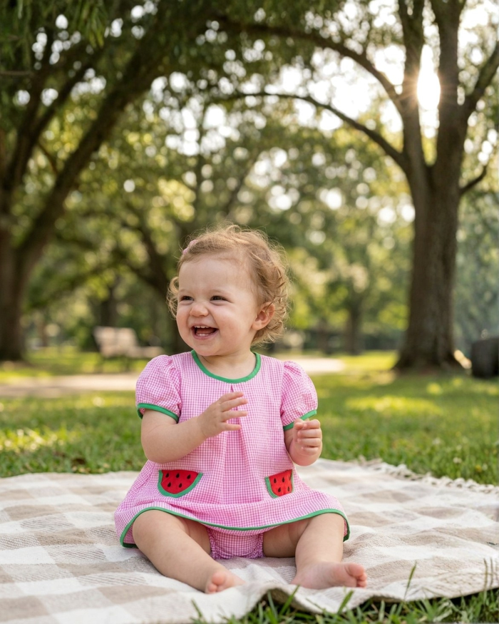 Pink Watermelon Dress and Panty Cover Set - Lil Cactus