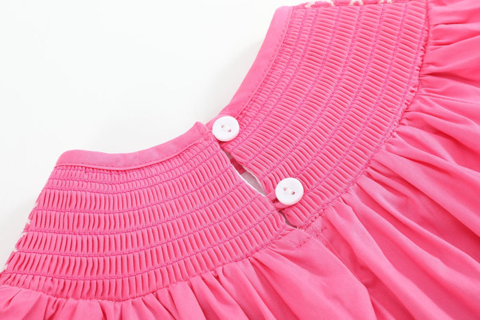 Pink & White Smocked Bishop Dress - Lil Cactus
