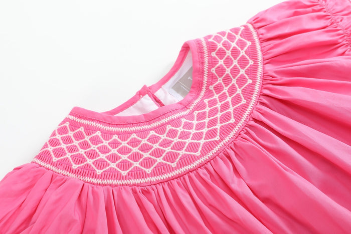 Pink & White Smocked Bubble Romper - Lil Cactus