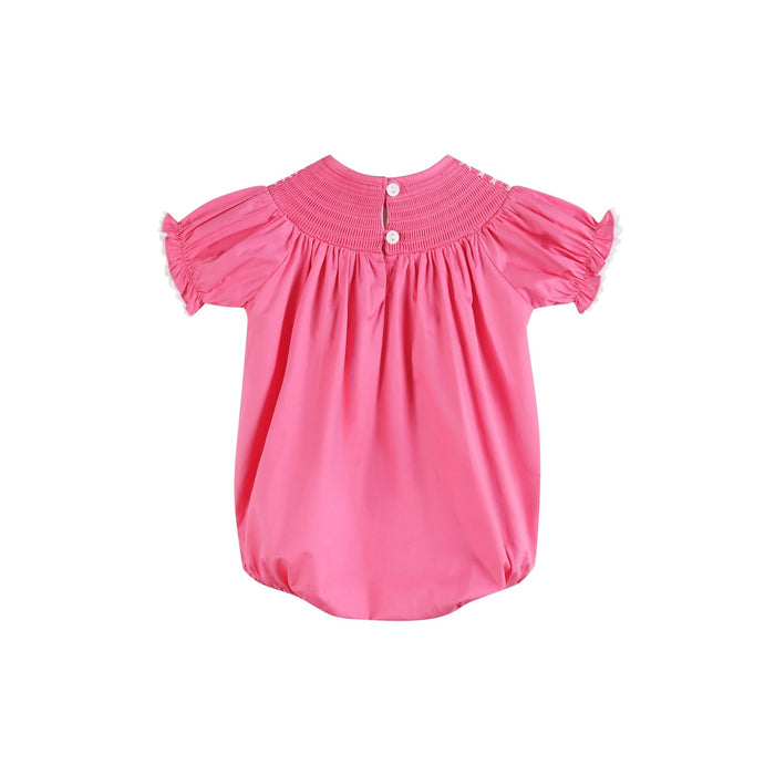 Pink & White Smocked Bubble Romper - Lil Cactus