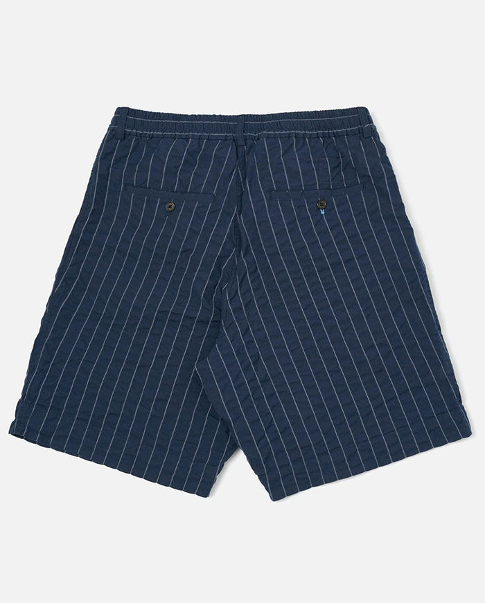 PLEATED TRACK SHORT - NAVY Stripe