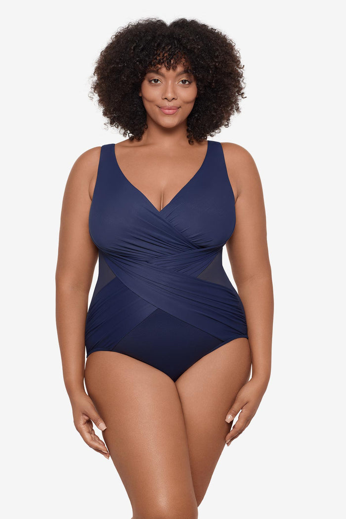 Plus Size Crossover One Piece