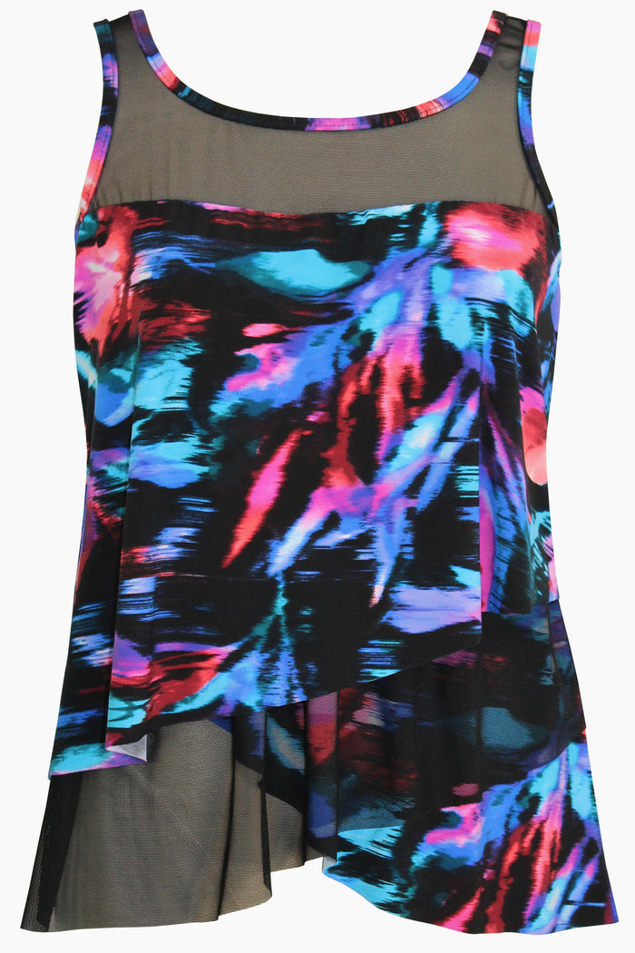 Plus Size Mirage Tankini Top in Fuego Floral