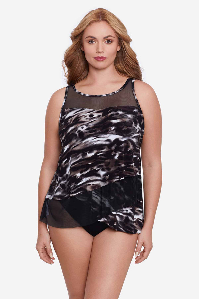 Plus Size Mirage Tankini Top in Tempest