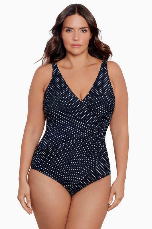 Miraclesuit Plus Size Pin Point Oceanus One Piece Swimsuit