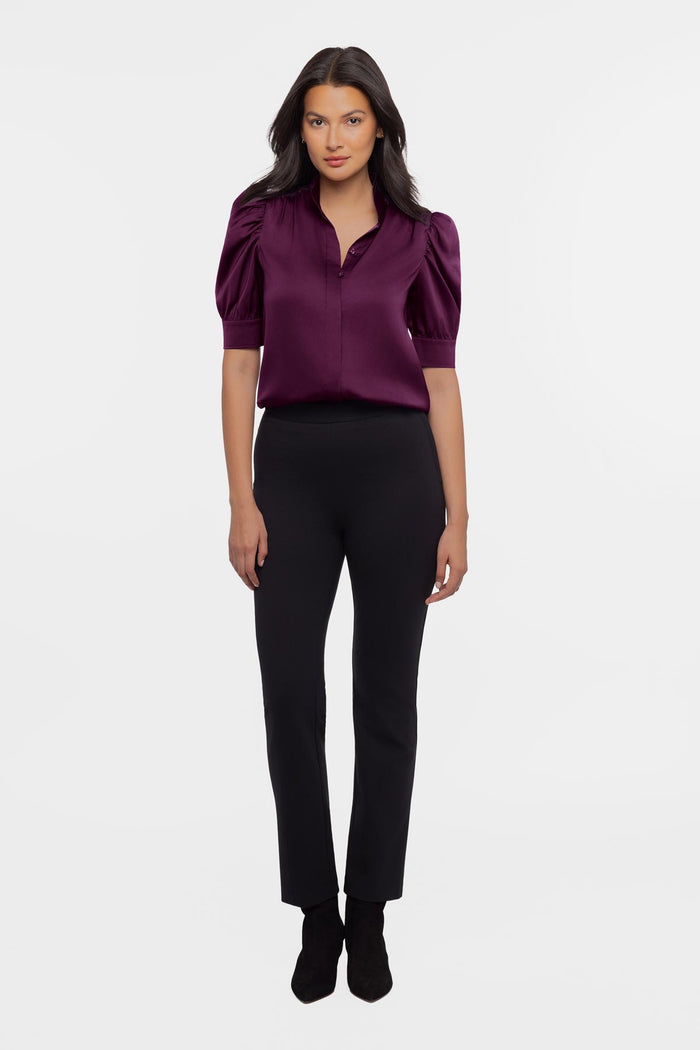 Puff Sleeve Charmeuse Blouse In Bing