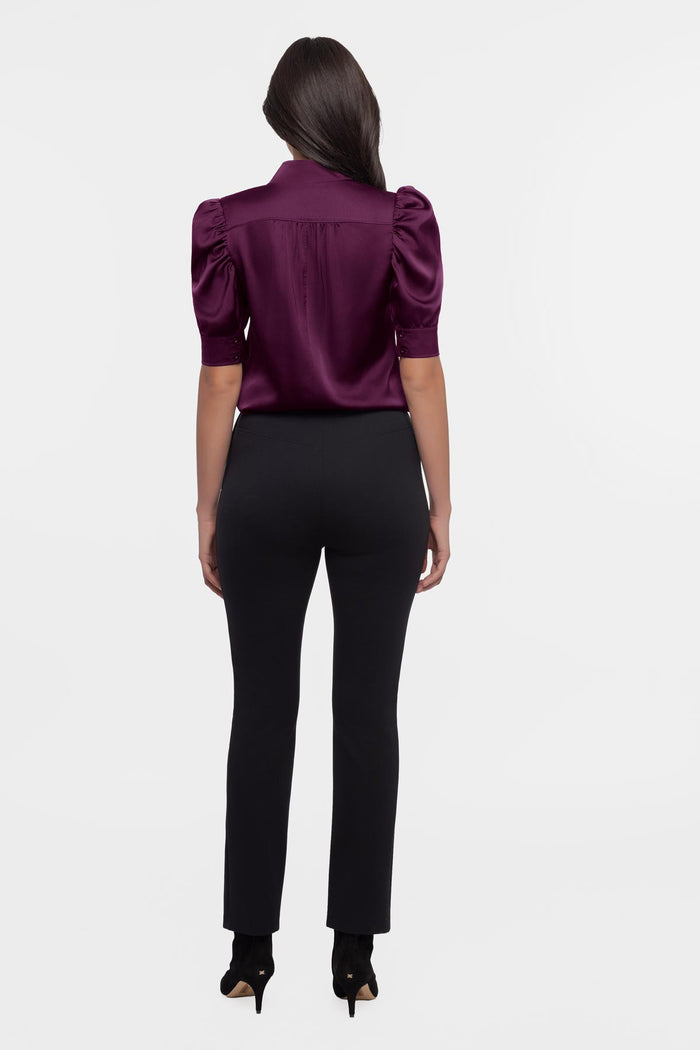 Puff Sleeve Charmeuse Blouse In Bing
