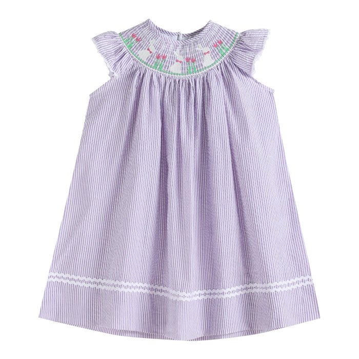 Purple Easter Bunny Bundle - Dress, Sweater and Hair Bow - Lil Cactus