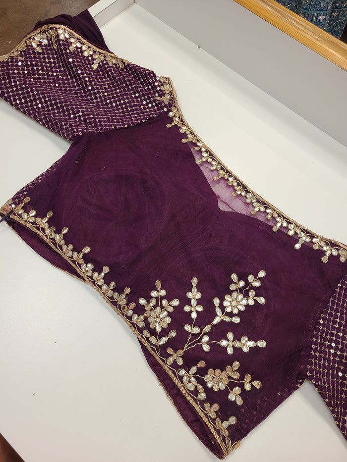 Purple Embroidered Lehenga
