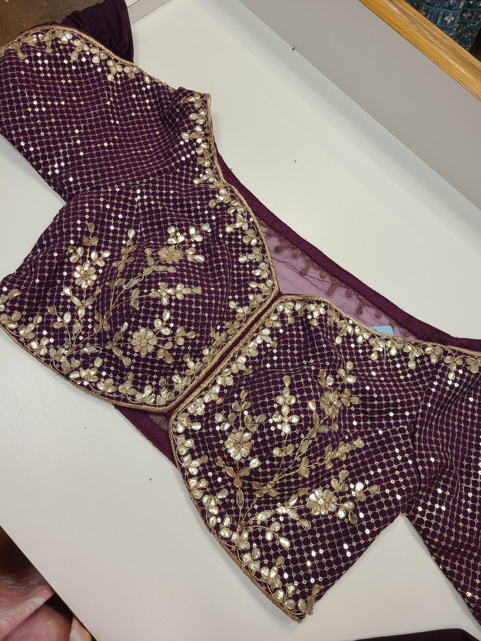 Purple Embroidered Lehenga
