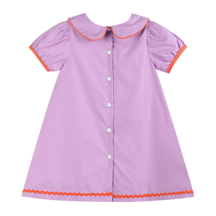 Purple Halloween Scene Girls Dress - Lil Cactus