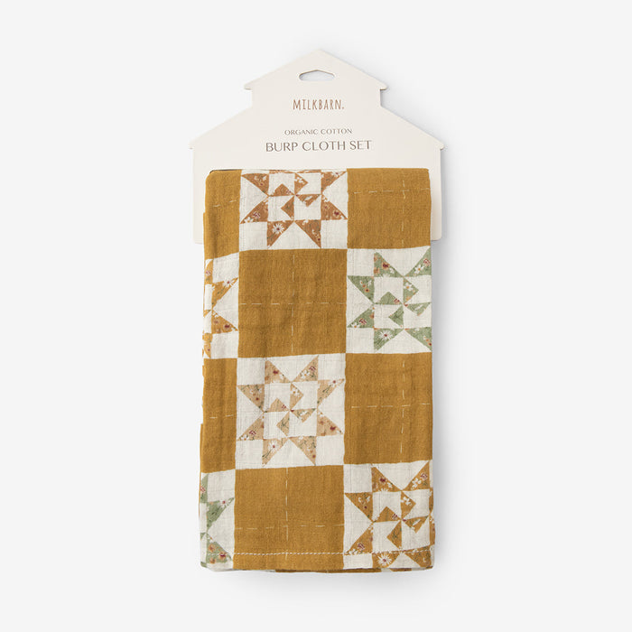 Quilt Organic Cotton Two-Piece Burp Cloth Set - Babies in Bloom