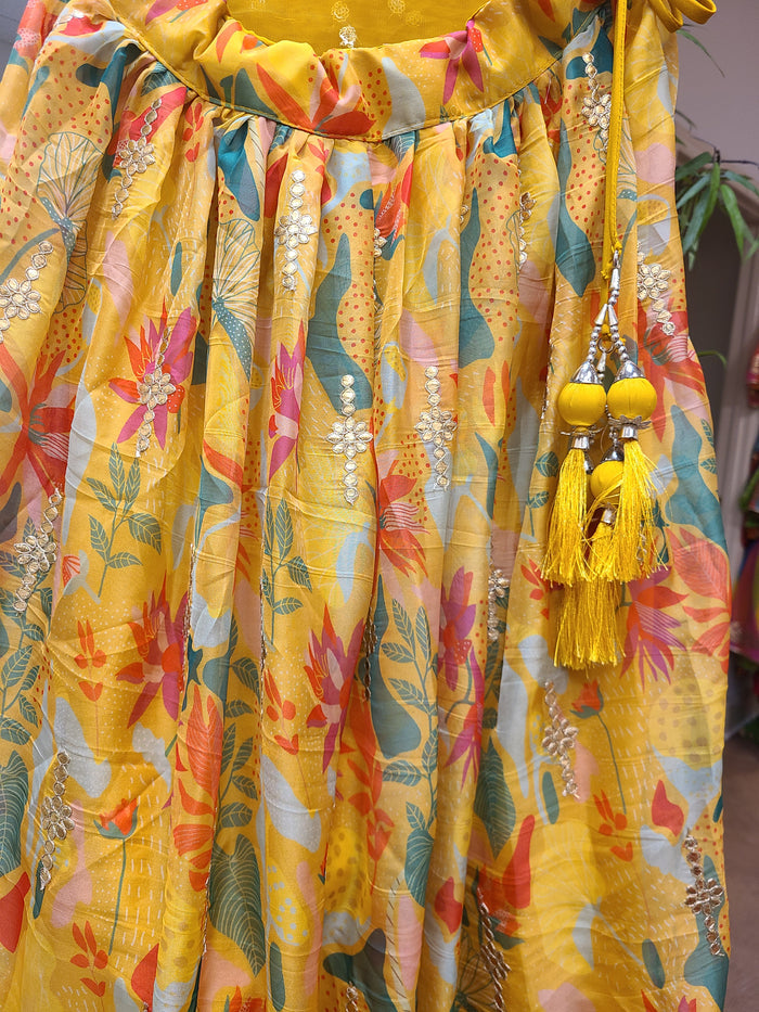 Radiant Yellow Floral Lehenga Choli Set