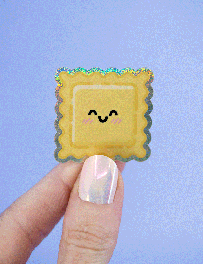 Ravioli pasta glitter sticker