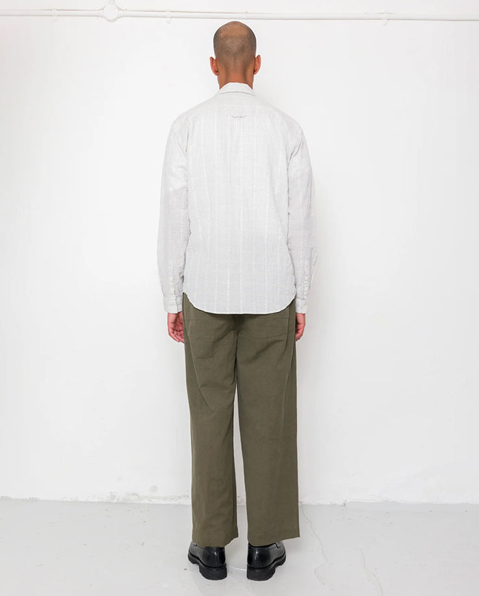 RELAXED FIT SHIRT - SILVER TEXTURED CHECK