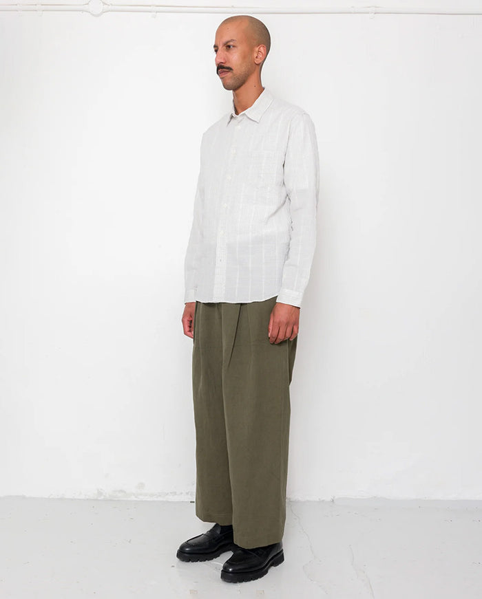 RELAXED FIT SHIRT - SILVER TEXTURED CHECK