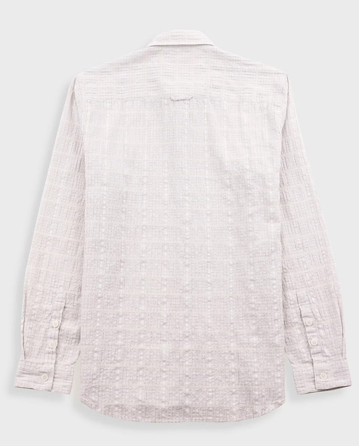 RELAXED FIT SHIRT - SILVER TEXTURED CHECK