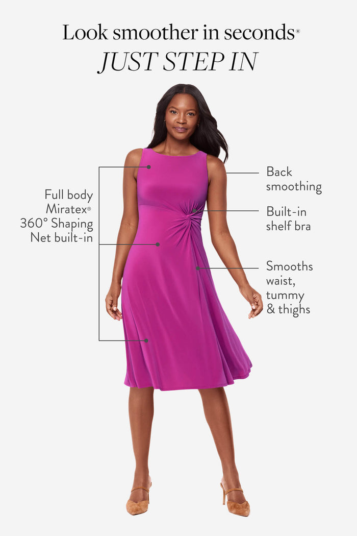 Remi Fit & Flair Shaping Dress in Framboise