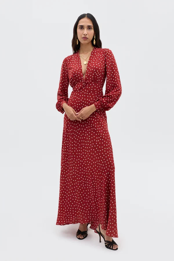 RIXO - Emory Dress in Layla Red Dot