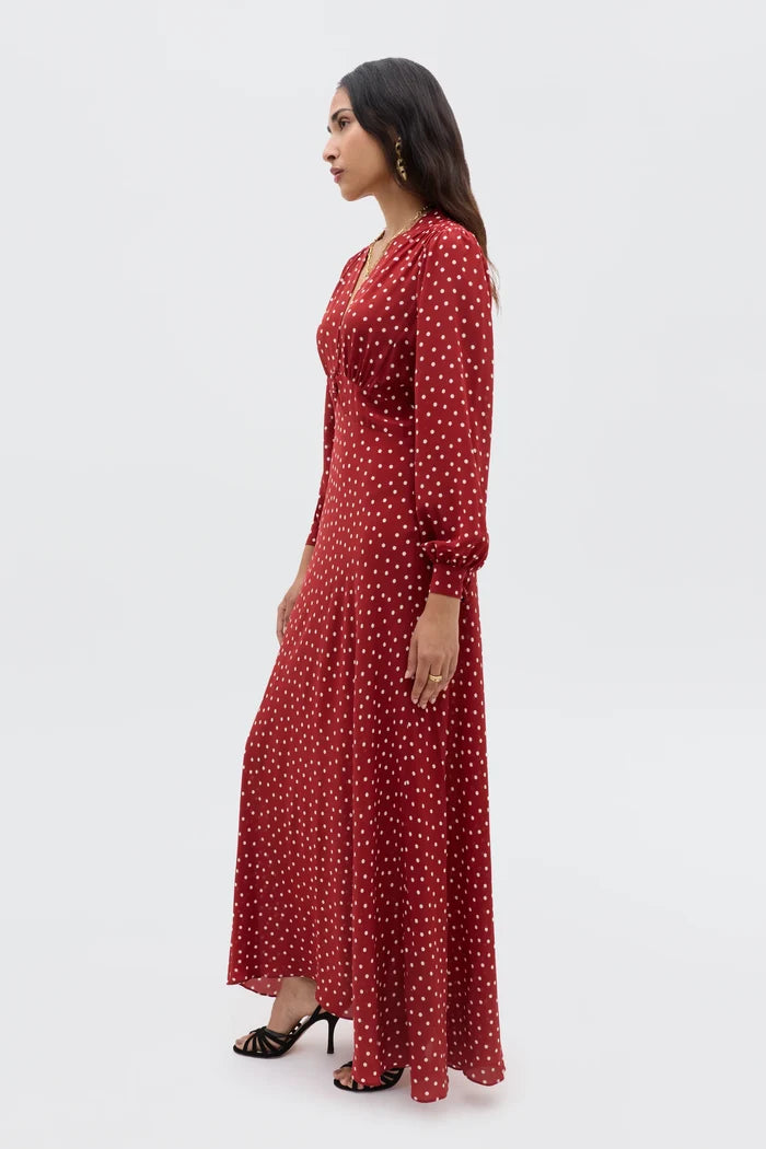 RIXO - Emory Dress in Layla Red Dot