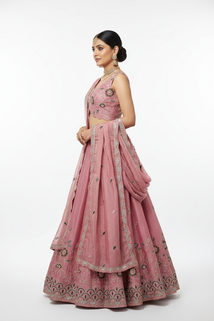 Rose Zardozi Lehenga Set