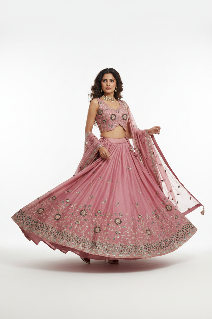 Rose Zardozi Lehenga Set