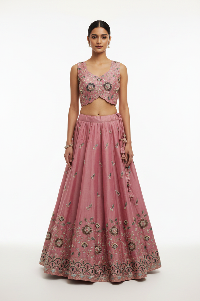 Rose Zardozi Lehenga Set