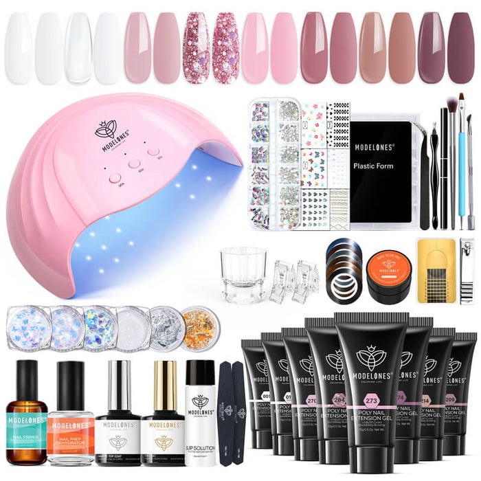 Rosy Pink Poly Nail Gel Kit MODELONES #