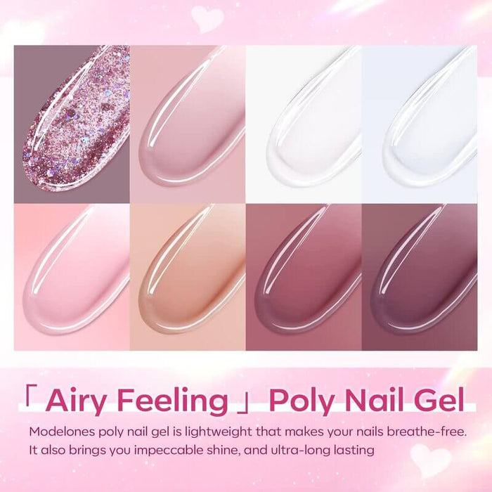 Rosy Pink Poly Nail Gel Kit MODELONES #