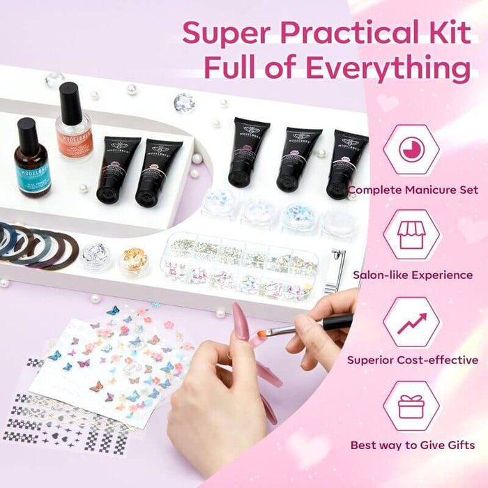 Rosy Pink Poly Nail Gel Kit MODELONES #
