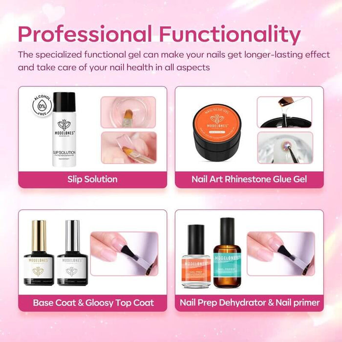 Rosy Pink Poly Nail Gel Kit MODELONES #