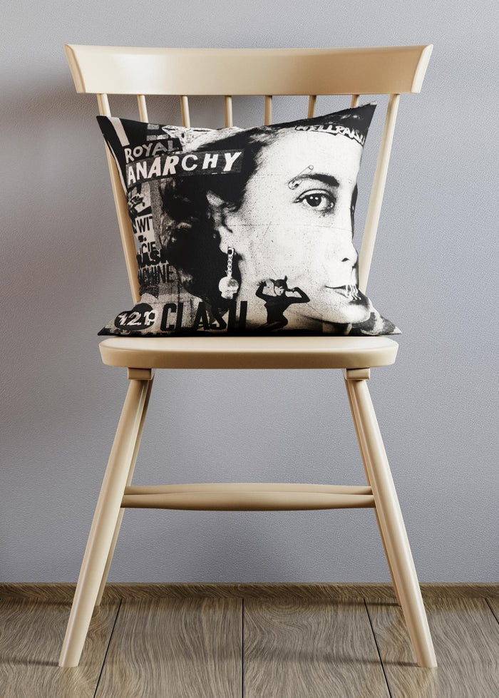 Royal Anarchy Queen Elizabeth Punk Cushion-InkAndDrop