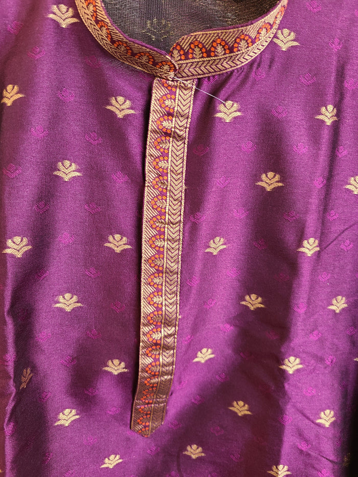 Royal Purple Banarasi Kurta
