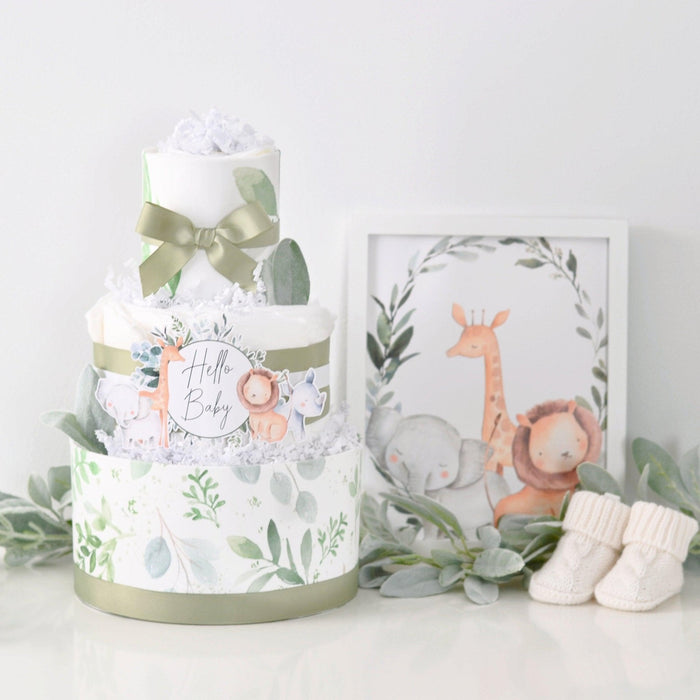 Safari Greenery Diaper Cake - Lil Cactus