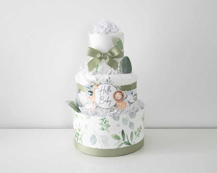 Safari Greenery Diaper Cake - Lil Cactus
