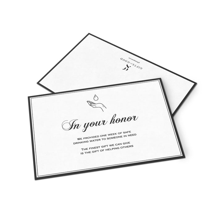 Safe Drinking Water Honor Card